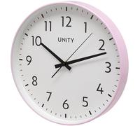 Unity Wall Clock, Fradley, Silent Sweep, Modern, Pink, 30cm / 12-inch