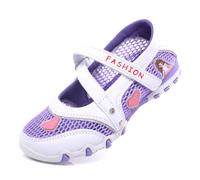 Unitysow Girl Sandals Princess Shoes Mary Jane Flat Sandals Birthday Party Wedding Dress Walking Shoes for Toddler/Little Kid/Big Kid,White Purple,9 UK Child