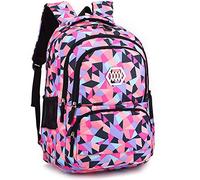 Uniuooi Geometric Backpack Primary School Bag for Girls Boys Age 5-7 Years Blue Black Geometric Print Waterproof Students Satchel