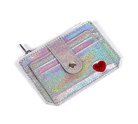 Uniuooi Holographic Laser Credit Card Holder Coin Pouch Slim Small Wallet Women Girls Gift (Silver)