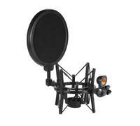 Univerdal Plastic Condenser Microphone Mic Shock Mount Holder Bracket Anti-vibration with Pop Filter for On-line Broadcasting Studio Music Recording
