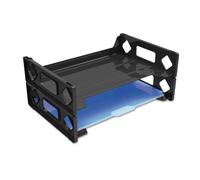 Universal 08100 Side Load Letter Desk Tray Two Tier Plastic Black