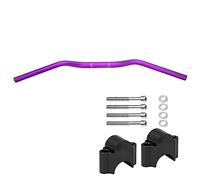 Universal （1 1/8" 28mm） Motorcycle Handlebars Set CNC Heighten Handle Bars Riser Mount Clamp Motorcycle Handlebar Risers(Purple Handlebar with Clamp)