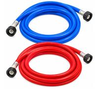 Universal 1.5m Long Cold & Hot Inlet Fill Pipe Hose Red Blue for Dishwasher | Replacement Long 1.5m Blue Cold & Red Hot Inlet Pipe Hose to Fit Bosch, Beko, Hotpoint, Indesit, Samsung, LG Washing Machine