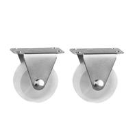 Universal 1.97" Lockable Swivel Casters, Heavy-Duty White Wheels with Metal Brake Pad, Set of 2, Perfect for Furniture, Trolleys, and Equipment Mobility