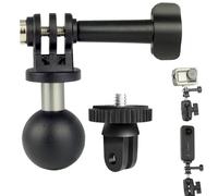 Universal 1" Ball Mount Adapter for Gopro Hero 13/12/11/10/Max Insta360 X4/X3/One/GO DJI Action4/3 Pocket3 Action Camera Compatible with RAM Mounts B Size Double Socket Arm 1 Inch Ball Adapter
