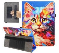 Universal 10 10.1 11 Inch Tablet Case, Viclowlpfe Protective Folio Stand Android Case for 9.6-11 Inch Tablet with Hand Strap and Cards Slots, Cat