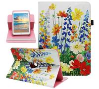 Universal 10 10.1 Inch Android Tablet Case, Dluggs 360 Degree Rotating Multi-Angle Viewing Stand Universal Case Cover for 10 10.1 and All 9.5-10.5 Inch Tablet, Small Flowers