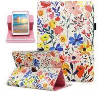 Universal 10 10.1 Inch Android Tablet Case, Dluggs 360 Degree Rotating Multi-Angle Viewing Stand Universal Case Cover for 10 10.1 and All 9.5-10.5 Inch Tablet, Small Flower