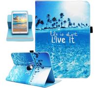 Universal 10 10.1 Inch Android Tablet Case, Dluggs PU Leather 360 Degree Rotating Multi-Angle Viewing Stand Case Cover for 10 10.1 and All 9.5-10.5 Inch Tablet, Beach