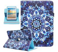Universal 10 10.1 Inch Android Tablet Case, Dluggs PU Leather 360 Degree Rotating Multi-Angle Viewing Stand Case Cover for 10 10.1 and All 9.5-10.5 Inch Tablet, Ethnic Flower