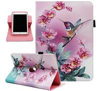 Universal 10 10.1 Inch Android Tablet Case, Dluggs PU Leather 360 Degree Rotating Multi-Angle Viewing Stand Case Cover for 10 10.1 and All 9.5-10.5 Inch Tablet, Bird