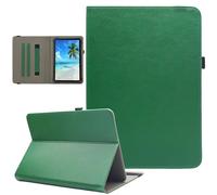 Universal 10 10.1 Inch Android Tablet Case, Dluggs PU Leather Multi-Angle Viewing Stand Case Cover for 9.5-11 Inch Tablet with Hand Strap, Blackish Green