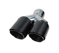 Universal 101mm Outlet Double Exit Carbon Fiber Glossy Muffler Tip Y Shape Exhaust Pipe Modify Nozzle Car Decoration Car Exhaust Tail Pipe(Right Type 63-101)