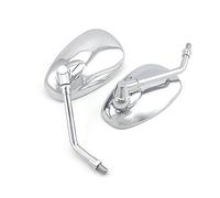 Motorcycle Mirrors, Universal 10mm Chrome Motorcycle Rear View Side Mirrors Handle Bar Bar End Motorcycle Mirrors