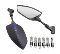 Universal 10mm Motorcycle Rearview Left&Right Rear View Mirrors Housing Side Mirror For R1200GS R1200RT(Blu)