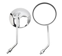 Universal 10mm Motorcycle Rearview Mirrors Scooter Chrome Round Side Mirror