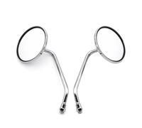 Universal 10mm Motorcycle Rearview Round Side Mirror Scooter Chrome | Motorbike Side Mirrors Waterproof Shockproof Crashproof Impact-Resistant