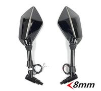 Universal 10mm Motorcycle With LED Light Rearview Mirror Rear View Mirrors Housing Side FOR R1200gs R1200GS R1200RT(A,8MM)