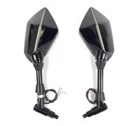Universal 10mm Motorcycle With Light Rearview Mirror Rear View Mirrors Housing Side For R1200gs R1200GS R1200RT(Black-10mm)