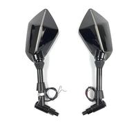 Universal 10mm Motorcycle With Light Rearview Mirror Rear View Mirrors Housing Side Mirror For R1200gs R1200GS R1200RT(Black-8mm)