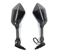 Universal 10mm Motorcycle With Light Rearview Mirror Rear View Mirrors Housing Side Mirror For R1200gs R1200GS R1200RT(Carbon-10mm)