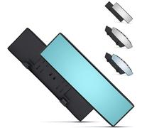 Universal 12 Inch Interior Clip On Panoramic Rearview Mirror - Blue Tint - Wide Angle - For use in Car, SUV, Truck