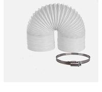 Universal 125mm 5" 6M Portable Air Conditioner Exhaust Hose and Metal Fixing Band Clip - AC Vent Replacement Hose 6 Meter Replacement Pipe FITS Most Brands and Models WHICH USE A 125mm Hose