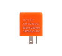 Universal 12V 2-Pin Flasher Relay for Motorcycles/LED Turn Signals with Adjustable Speed - Orange