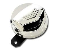 UNIVERSAL 12V ROUND 90 mm CHROME PLATED HORN DISC KLAXON MOTORBIKES VINTAGE RETRO CHOPPER 430 Hz - 330 Hz CUSTOM PROJECT