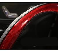Universal 14.5-15in Durable Leather Cover With Anti-slip Linning Three-dimensional Honeycomb Steering Wheel Cover Steering Wheel Cover(Red)