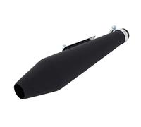 Universal 19" Cone Silencer Fixed Baffle 38-45mm ID Matt Black Exhaust