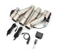 Universal 2"/2.25''/2.5''/3" Dual Double Valve Electric Exhaust Cut Out Cutout Valve Exhaust Pipe Muffler With Remote Control Car Exhaust Muffler Pipe(3 inch(76mm))