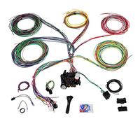 Universal 21 Circuit Wiring Harness Kit Extra Long Wire Standard Color 17 Fuses for GM Chevy Mopar Hotrods Ford Chrysler