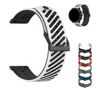 Universal 22mm Strap for Smartwatch, Soft & Durable Silicone Band Compatible with Race/Run/9 Peak Pro (White and Black)