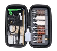 Universal 24pcs Gun Cleaning Set for Rifle Pistol Shotgun with Portable Carrying Case Handgun Cleaning Kit with Bronze Brushes .22/.357/.40/.45, Brass Jags Rod Adapter Cotton Swabs