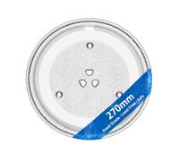 Universal 270mm Microwave Turntable Glass Plate Replacement with 6 Fixers | 270mm Glass Plate To Fit Bosch Beko LG Kenwood Lamona Belling John Lewis Ariston Bauknecht Baumatic Blomberg Bendix Atag