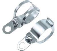 Universal 2Pcs Motorcycle Turn Signal Light Mount Bracket 30-43mm Support Auxiliary Headlights Motor for Custom Fork Lamp Holder Bracket(Silver)