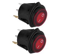 Universal 2pcs Red LED On-Off Rocker Toggle Switch 12V/24V Easy