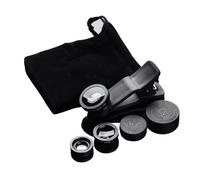 Universal 3-in-1 Phone Lens Kit: 180° Fisheye, 0.67X Wide Angle, 10X Macro Clip-On for Smartphones & Tablets (Gold/Silver/Black)