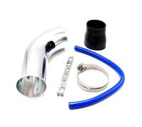 Universal 3'' Inch 76mm Car Air Intake Pipe Kit Pipes Cold Air Intake System Duct Tube Kit Air Filter Automotive Air Intake Pipe(Silver)