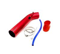 Universal 3'' Inch 76mm Pipes Cold Aluminum Car Air Intake Pipe Kit Air Intake System Duct Tube Kit Air Filter Air Intake Hose(Red)