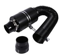 Universal 3-Inch Carbon Fibre Cold Air Intake Kit, ABS Plastic Pipe Filter System for Cars, Black