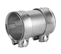 Universal 3-inch Exhaust Sleeve, 76mm Double Bolt Pipe Clamp Connector for Car Exhaust System Repair, Galvanized Steel Adjustable Sleeve for Muffler & Catalytic Converter