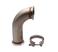 Universal 3" Inch V-band Stainless Steel 90 Degree Elbow Adapter Exaust Downpipe Flange W/Clamp Pipe