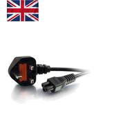 Universal 3 Metre C5 Laptop Power Cord - Black Cloverleaf Lead for Home/Office