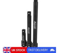 Universal 3-Piece Impact Driver Extension Bar Set with Storage Tray - 1/2" Drive