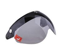 Universal 3 Snap-Button Visor for 3/4 Open Face Motorcycle Helmet Wind Shield Flip Up - Grey, as described