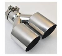 Universal 304 Stainless Steel Car Import Double Cylinder Rear Exhaust Tailpipe Muffler Export Stainless Steel Automobile Car Exhaust Pipe Tailpipe(66MM IN- 89MM OUT)