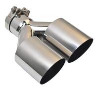 Universal 304 Stainless Steel Car Import Double Cylinder Rear Exhaust Tailpipe Muffler Export Stainless Steel Automobile(73MM IN- 89MM OUT)